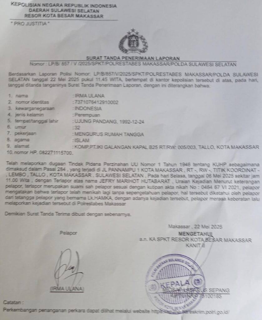 Suami Menikahi Janda Beranak Dua, Istri SAH Melapor Ke Polisi