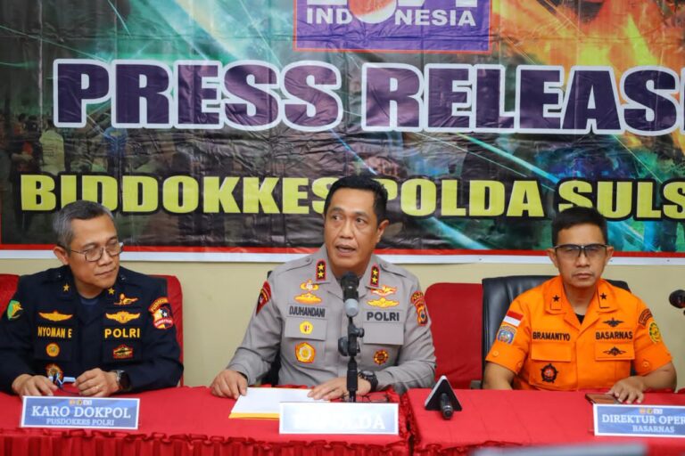 Biddokkes Polda Sulsel Gelar Konferensi Pers, Hasil Identifikasi Korban Pesawat ATR 42-500