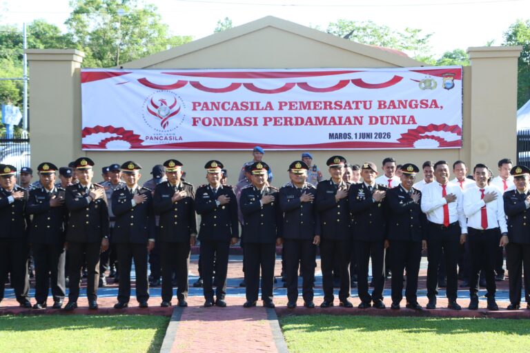 Polres Maros Gelar Upacara Hari Lahir Pancasila 2026, Tegaskan Komitmen Pelayanan dan Persatuan