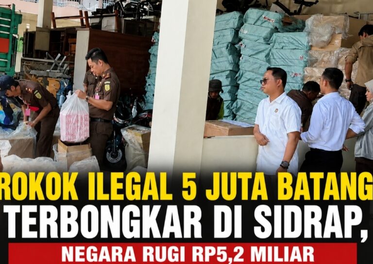 Rokok Ilegal 5 Juta Batang Terbongkar di Sidrap, Negara Rugi Rp5,2 Miliar