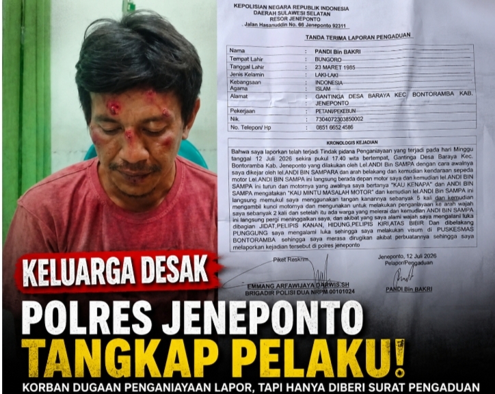Keluarga Korban Desak Polres Jeneponto Segera Tangkap Pelaku